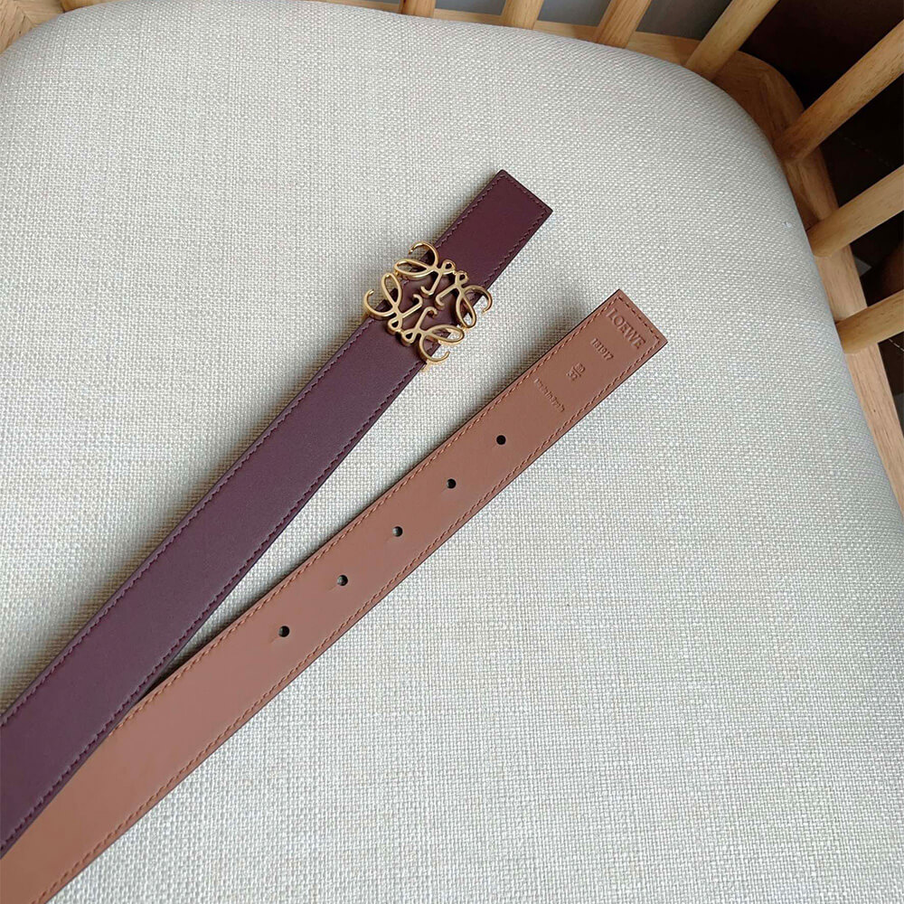 L0ew* Reversible Anagram belt in smooth calfskin 28mm