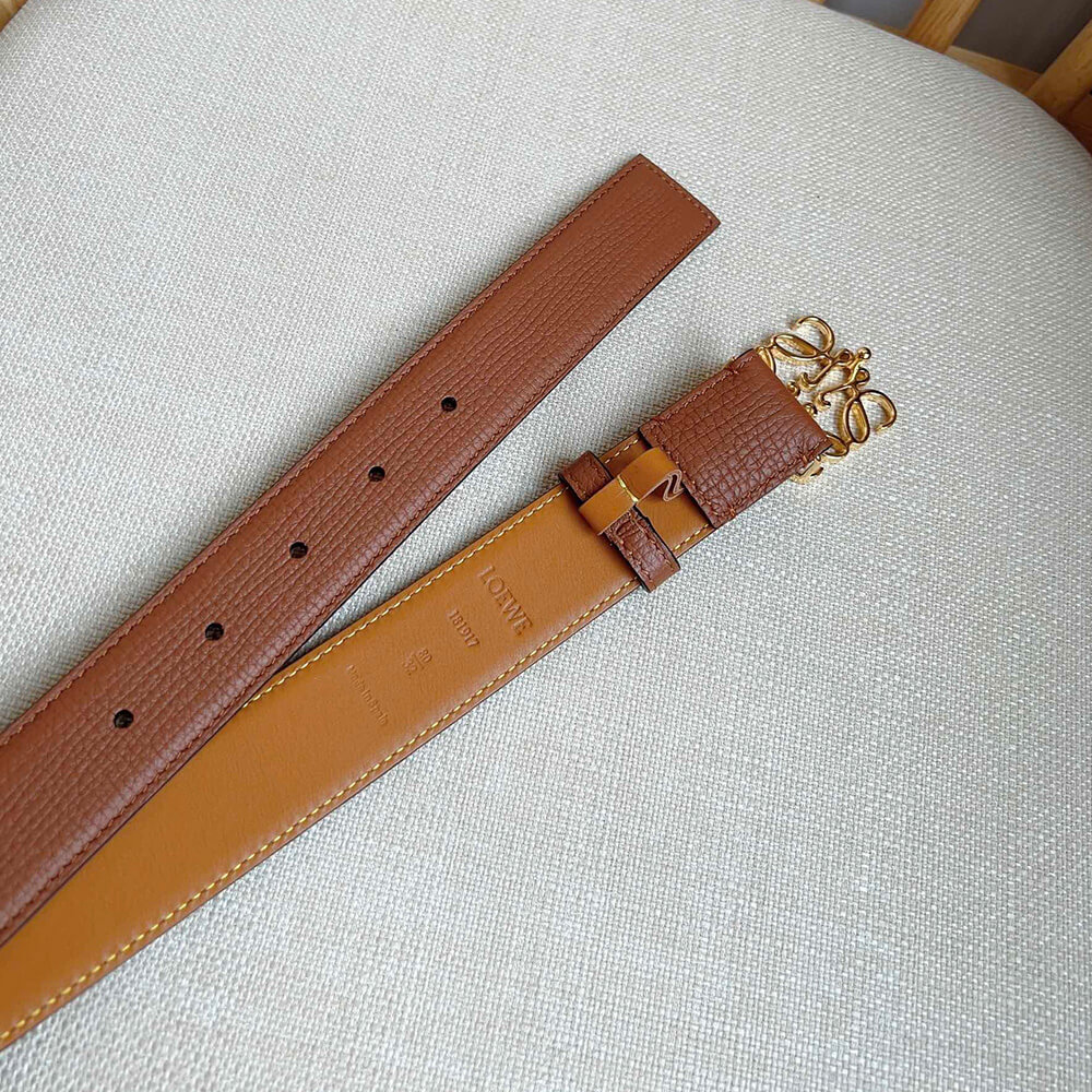 L0ew* Anagram belt in pebble grain calfskin 32mm