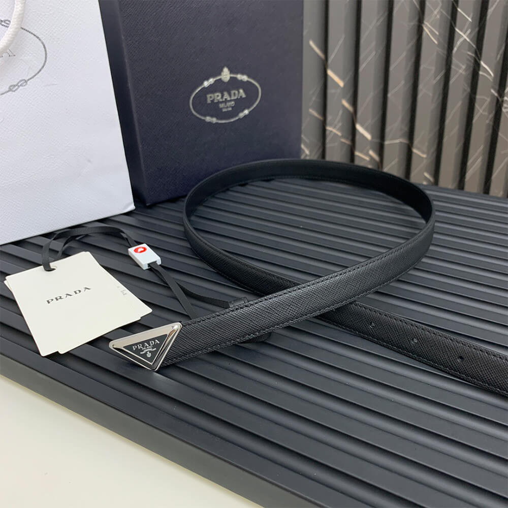 Pra*a Saffiano leather belt