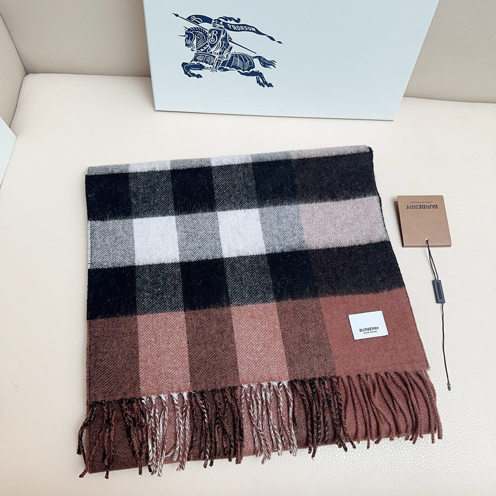 Bv*b*rry Reversible Check And Monogram Cashmere Scarf