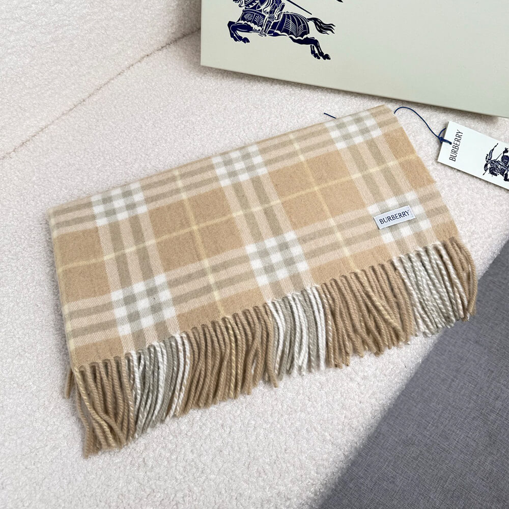 Bv*b*rry Check Cashmere Scarf