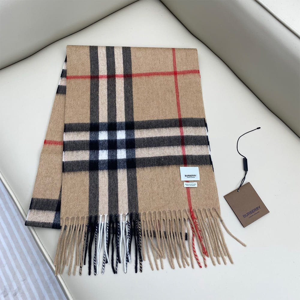 Bv*b*rry Check Cashmere Scarf