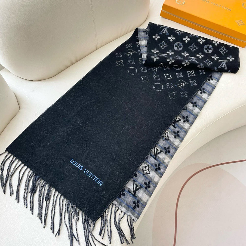 LV Monogram Gradient Tartan City Scarf