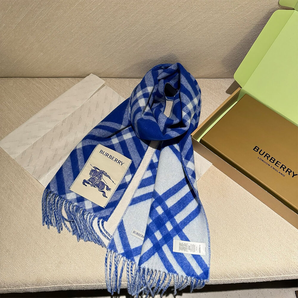 Bv*b*rry Check Cashmere Scarf
