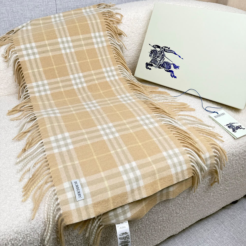 Bv*b*rry Check Cashmere Scarf