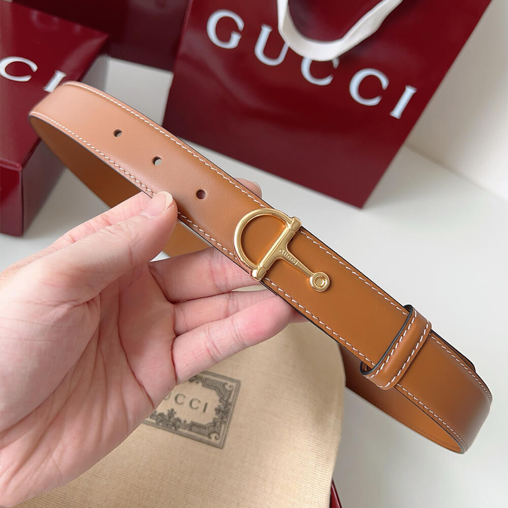 Gvc*1 Thin belt with half-Horsebit buckle