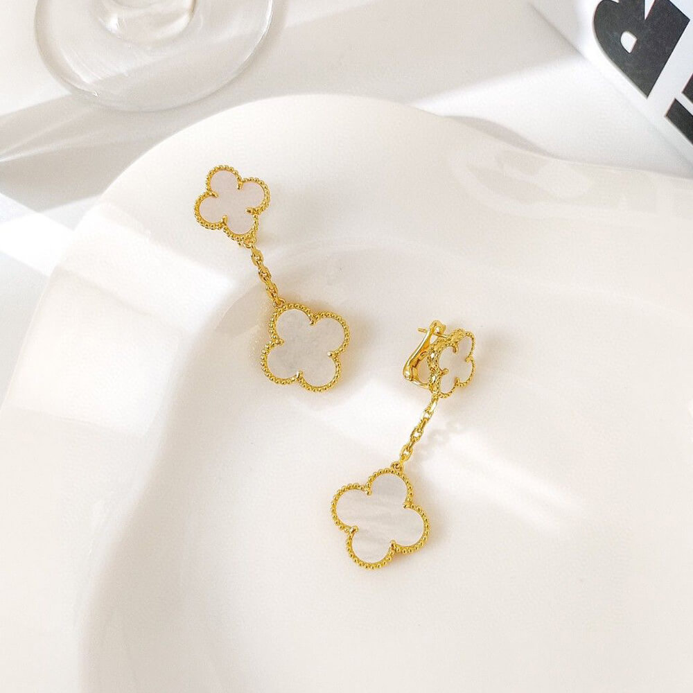 V*n Cl**f & ARPELS 2 Motif Magic Alhambra Earring(HIGH-END GRADE)