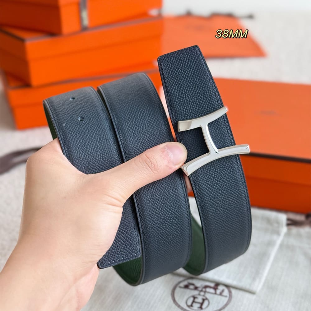 H**me5 Script belt buckle & Reversible leather strap 38 mm