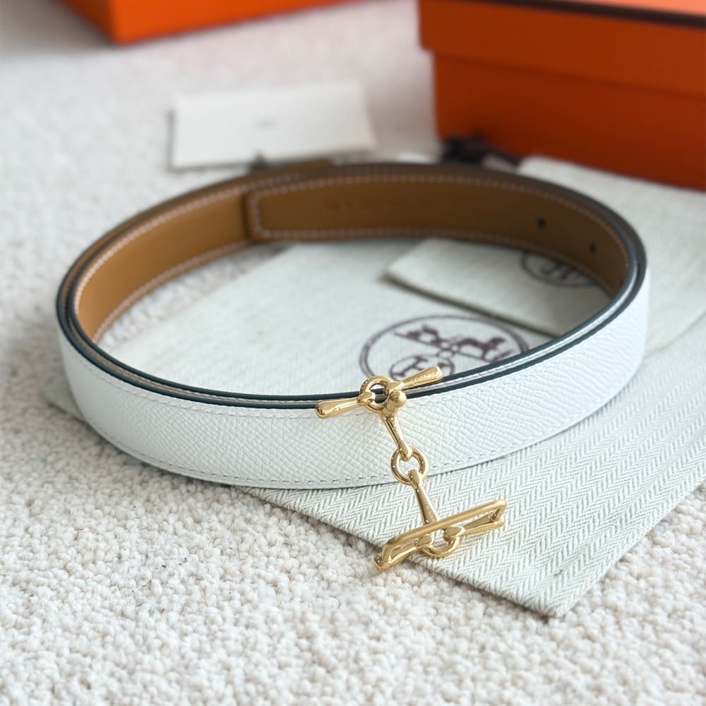 H**me5 H Equestre belt buckle & Reversible leather strap 24 mm