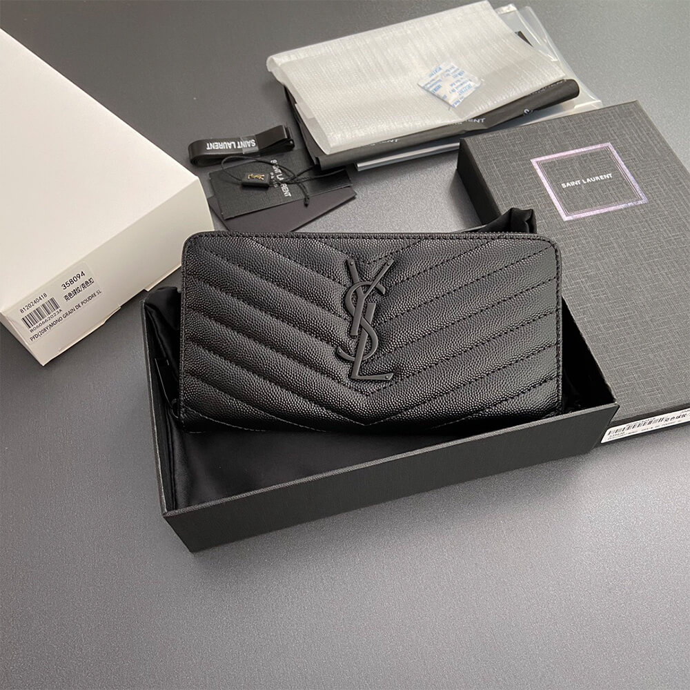 CASSANDRE MATELASS?? ZIP AROUND WALLET IN GRAIN DE POUDRE LEATHER(HIGH-END GRADE)
