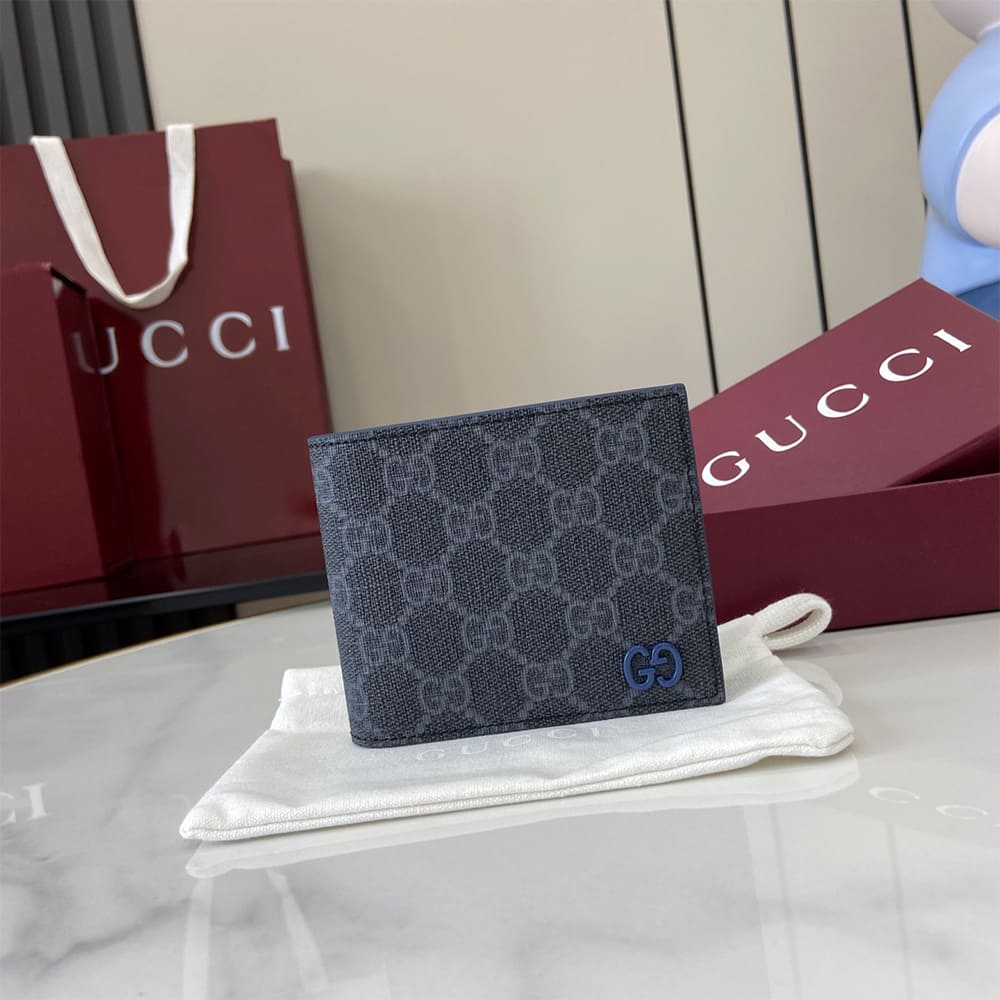 Blue interior GG bi-fold wallet(HIGH-END GRADE)
