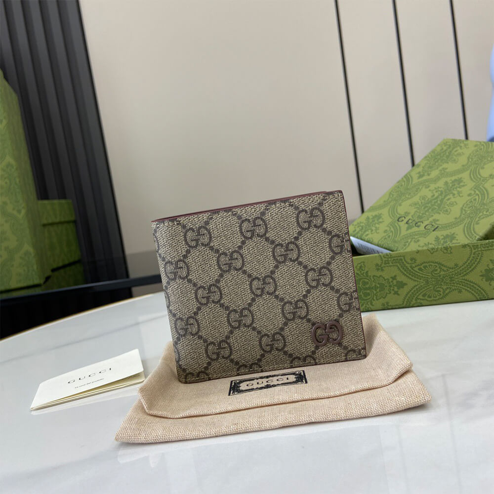 Brown interior GG bi-fold wallet(HIGH-END GRADE)