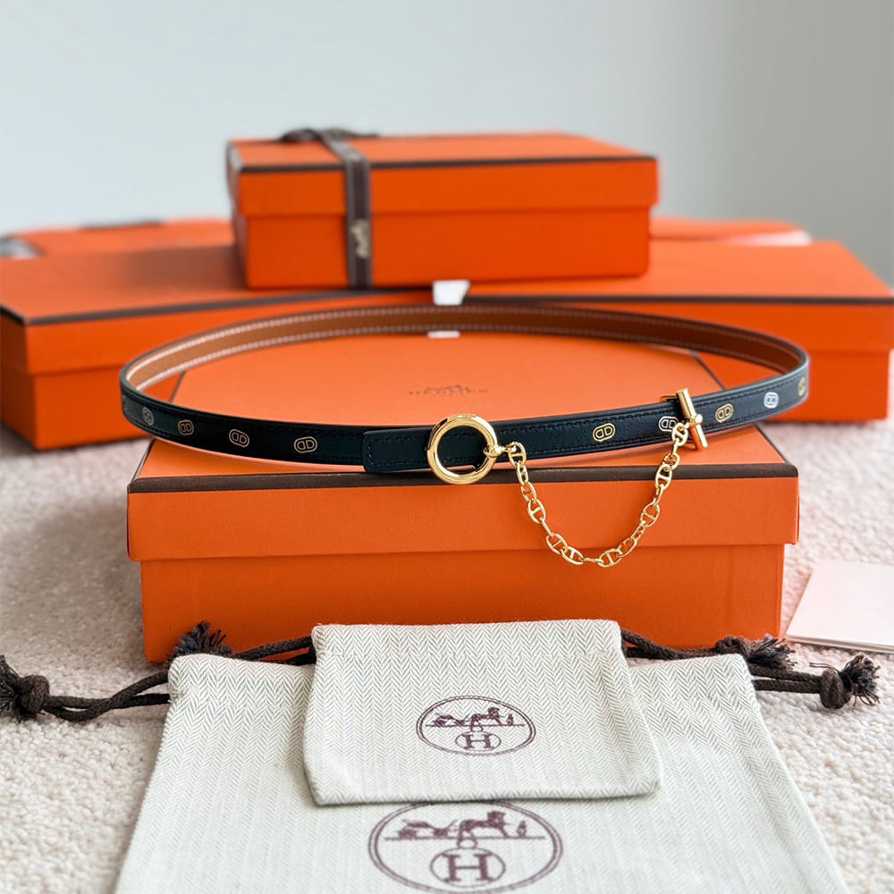 H**me5 Carrousel belt buckle & H**me5 sur Mer reversible leather strap 13 mm