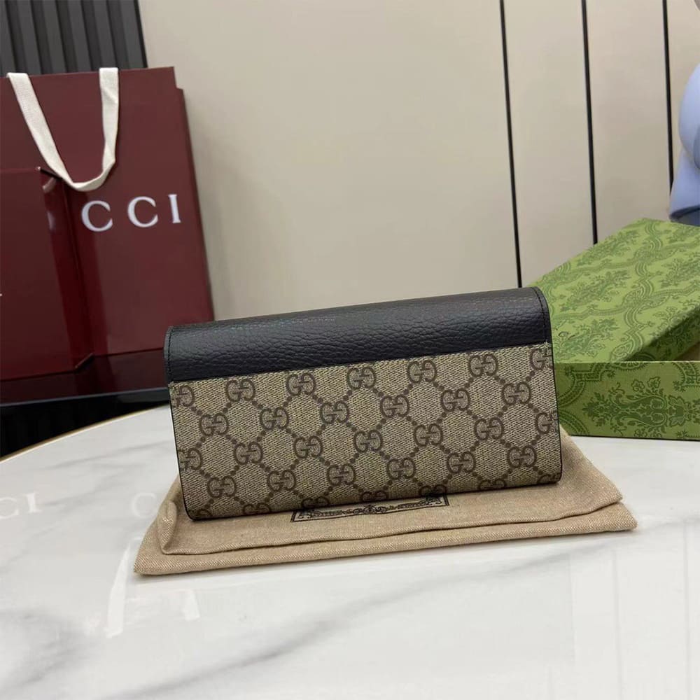 Bi-color GG Marmont continental wallet(HIGH-END GRADE)