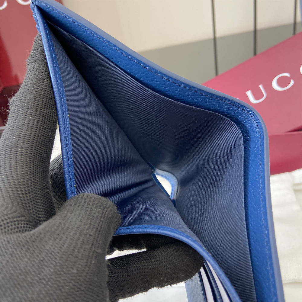 Blue interior GG bi-fold wallet(HIGH-END GRADE)
