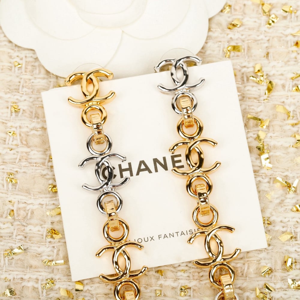 Ch**el Pendant Chain Earrings