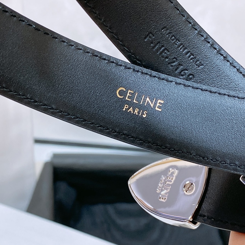 Ce1i*e Medium Marco Belt With Strass In Vintage Calfskin 25MM