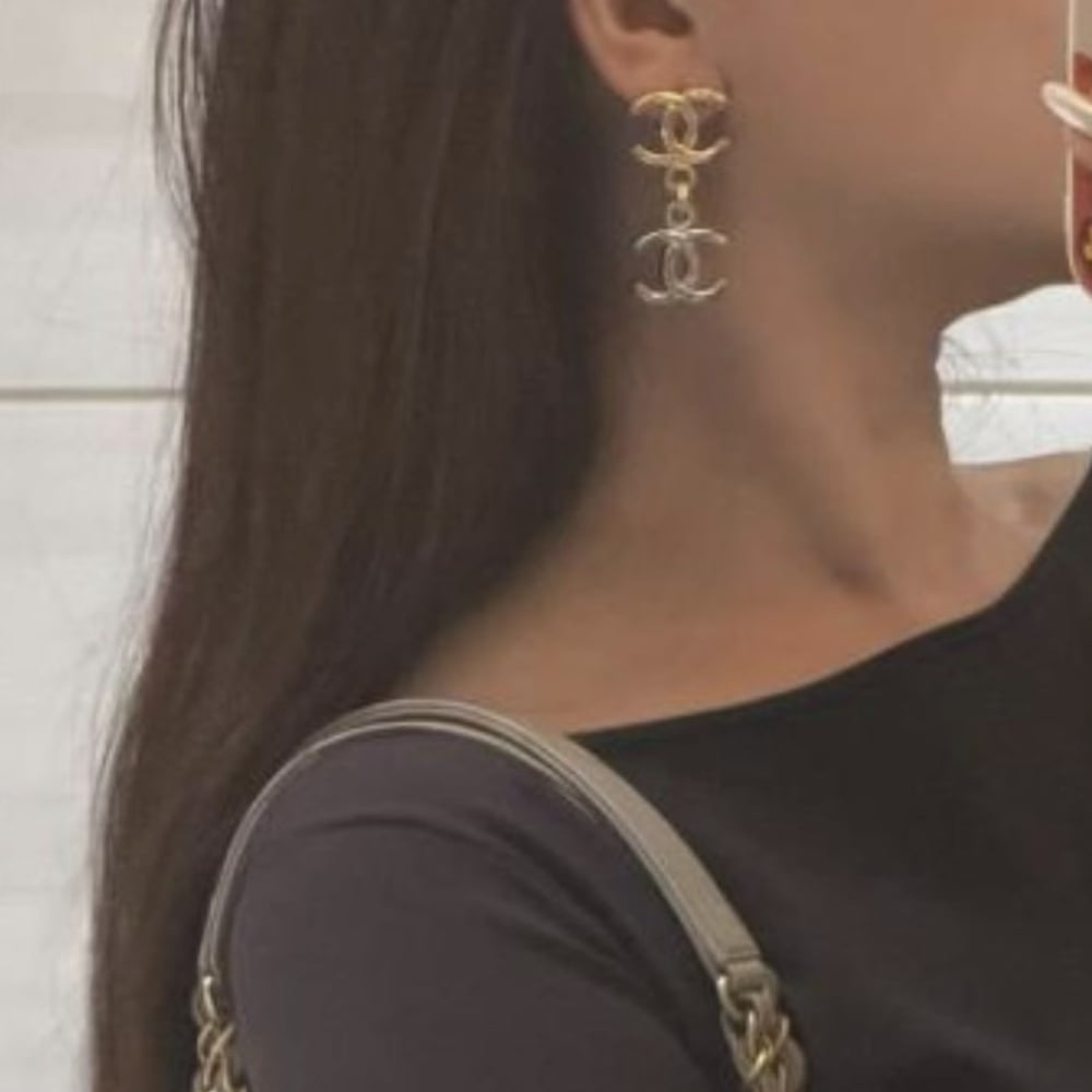 Ch**el Pendant Chain Earrings (HIGH-END GRADE)