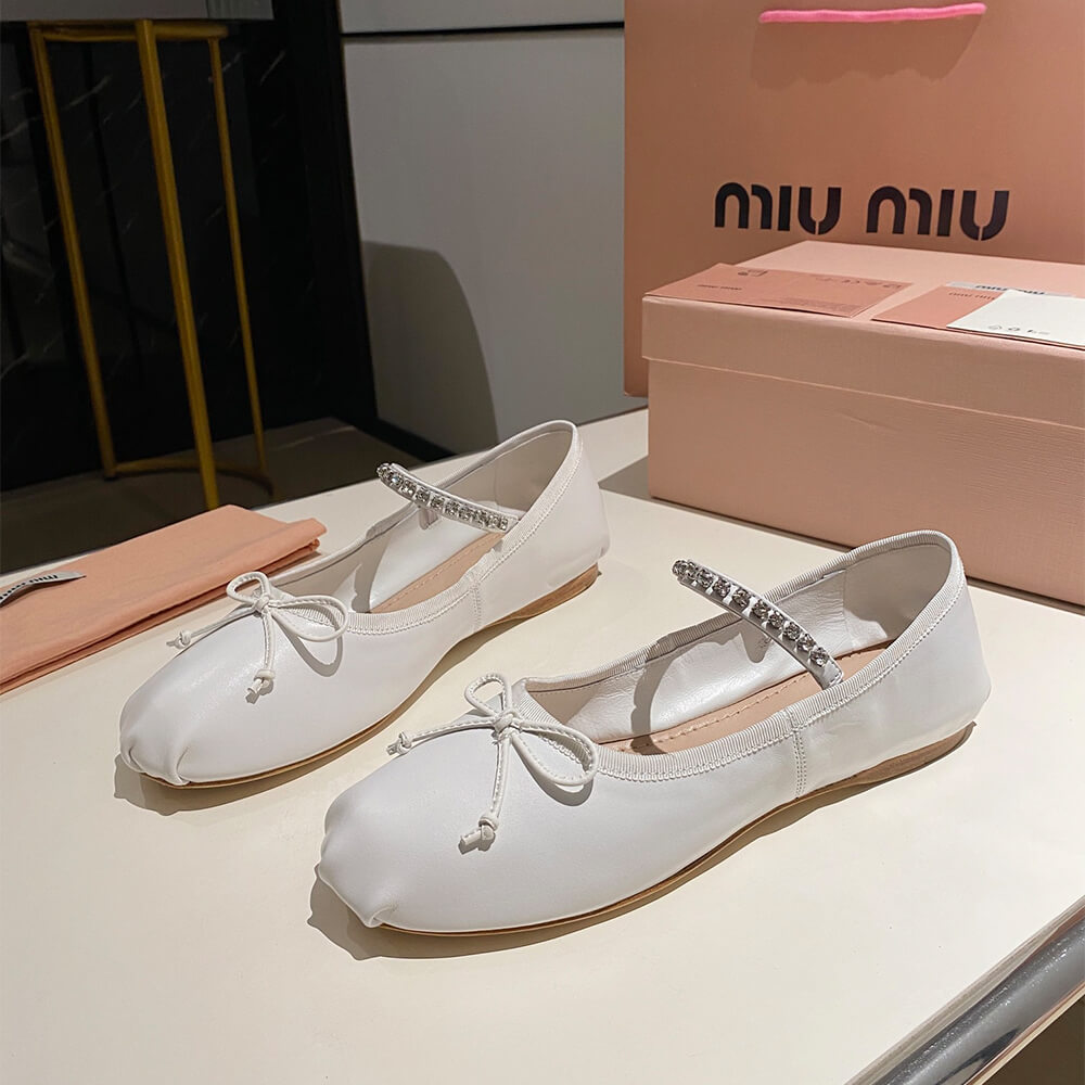 M1um1u Leather ballerinas