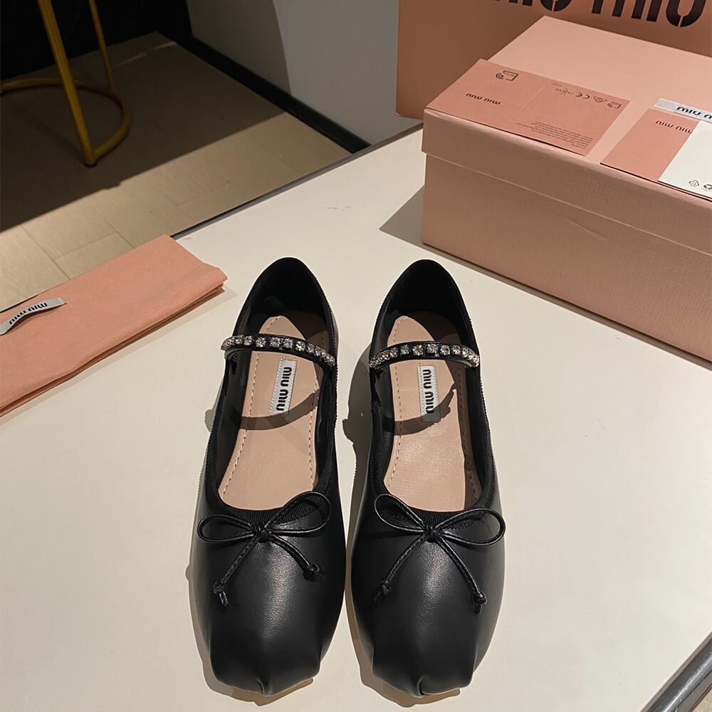 M1um1u Leather ballerinas