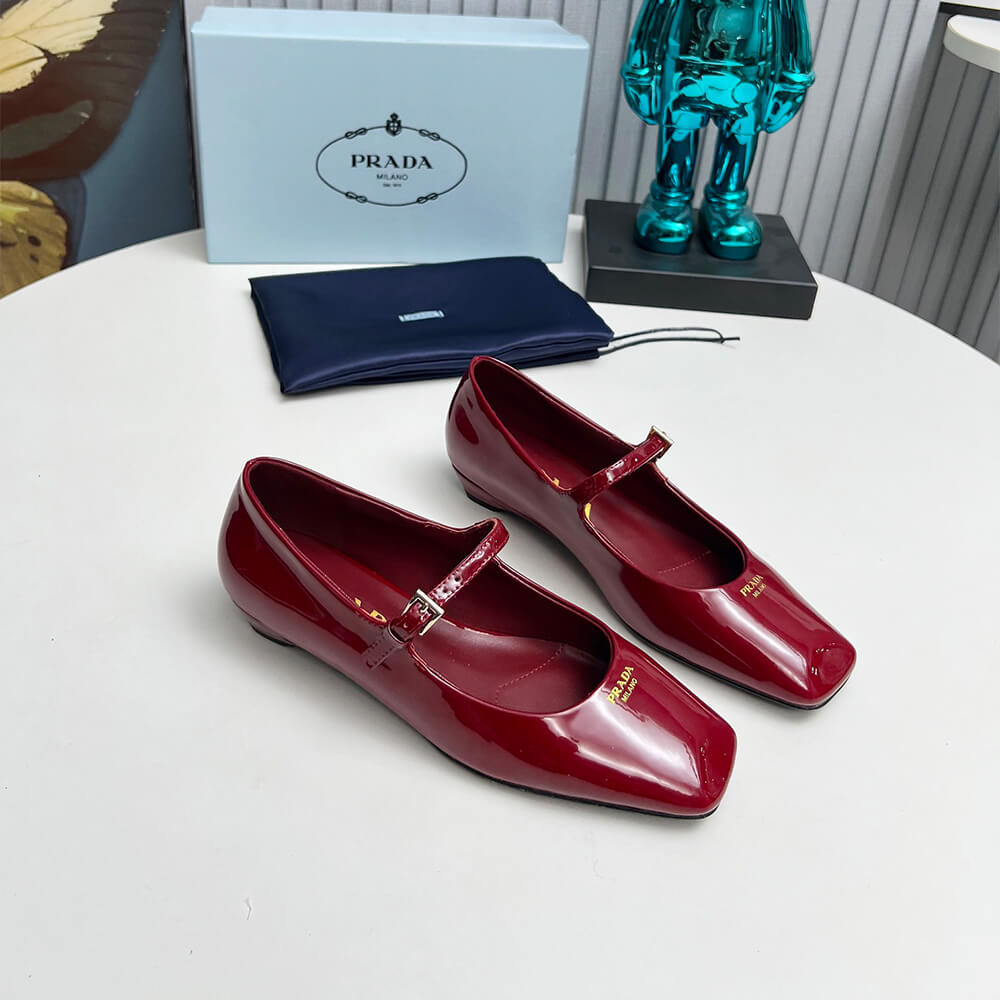 Pra*a Patent Leather Mary Jane Ballerinas