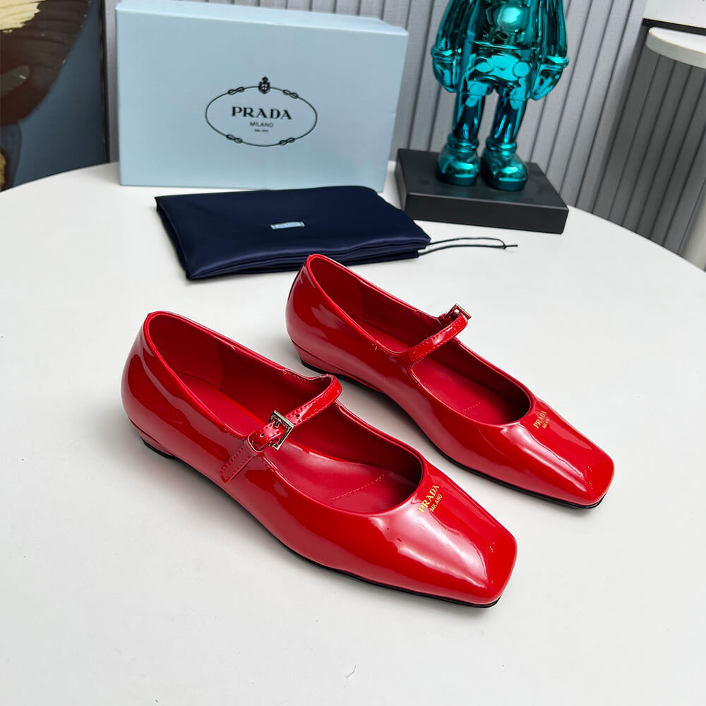 Pra*a Patent Leather Mary Jane Ballerinas