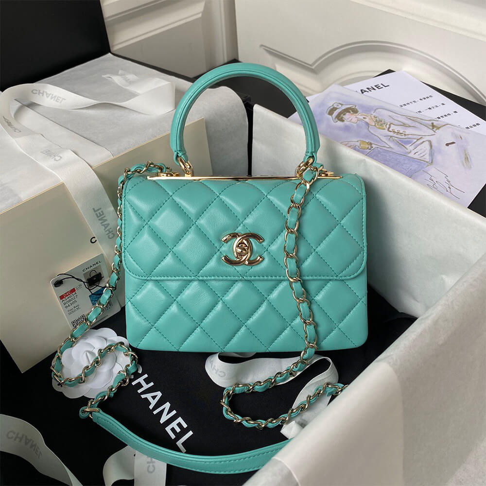 Ch**el Mini Flap Bag with Top Handle(HIGH-END GRADE)