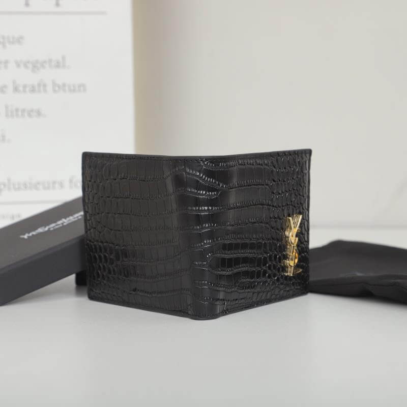 Y51 tiny cassandre wallet in crocodile embossed matte leather