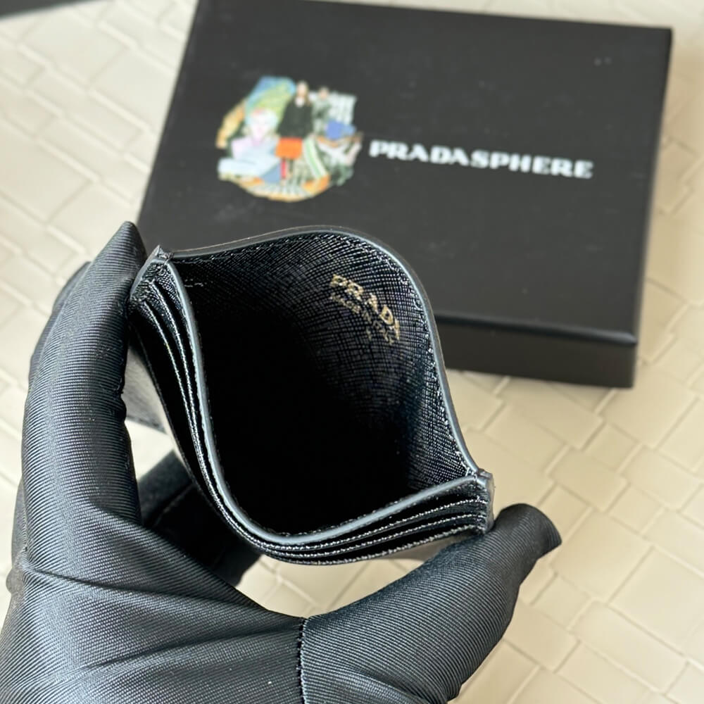 Pra*a Saffiano Leather Card Holder