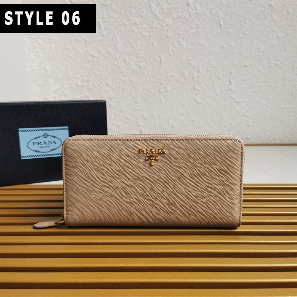 Pra*a Large Saffiano Leather Wallet