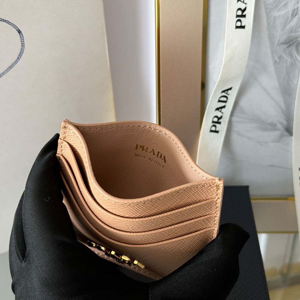Pra*a Saffiano Leather Card Holder