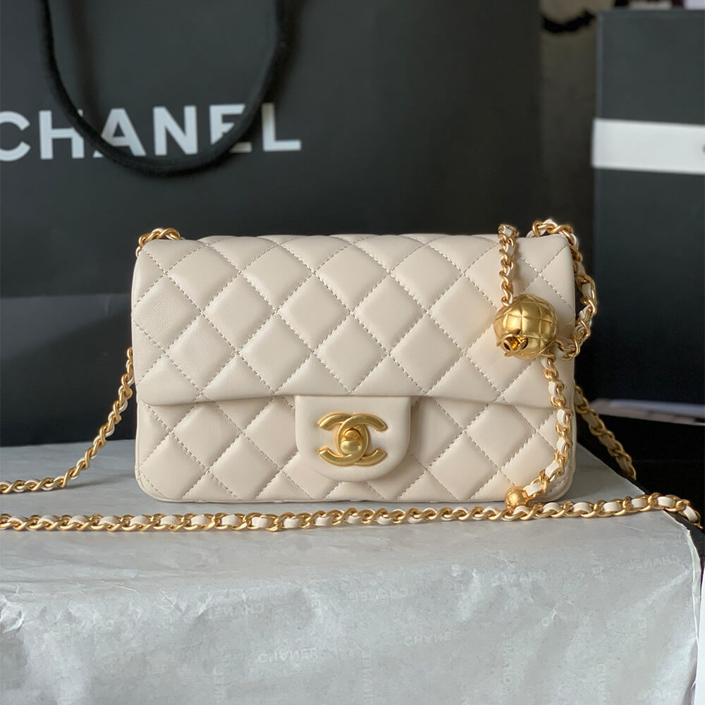 Ch**el Pearl Crush Mini Rectangular Flap(HIGH-END GRADE)
