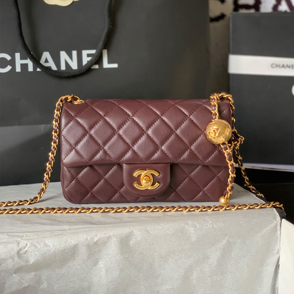 Ch**el Pearl Crush Mini Rectangular Flap(HIGH-END GRADE)
