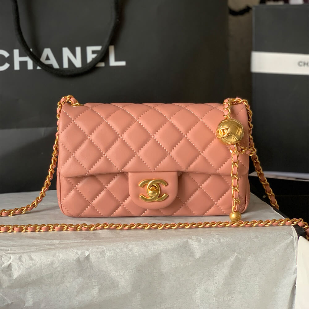 Ch**el Pearl Crush Mini Rectangular Flap(HIGH-END GRADE)