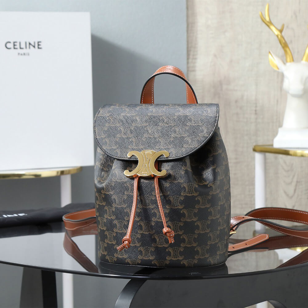 BACKPACK Ce1i*e BONNIE IN Triomphe Canvas and calfskin