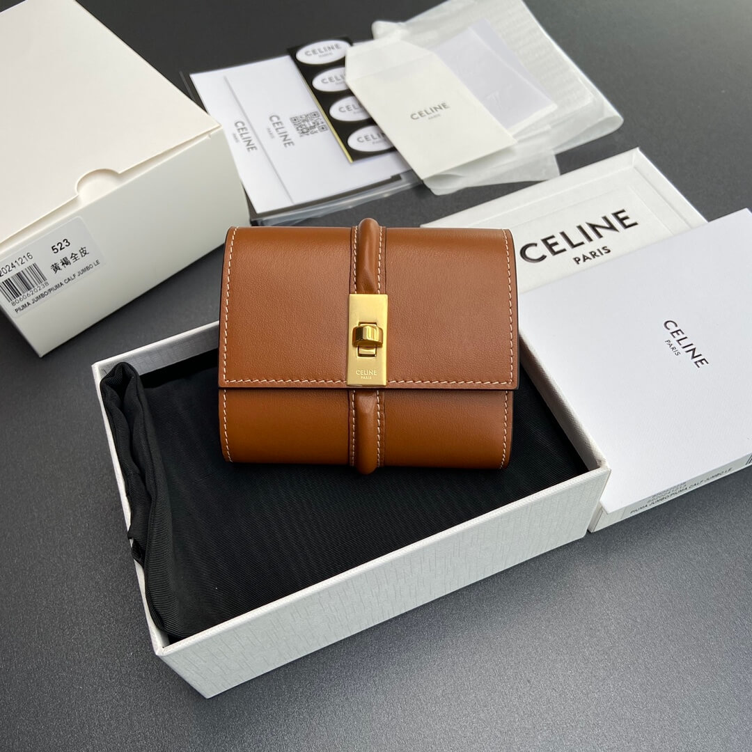 Ce1i*e 16 Small Wallet in Shiny Calf Leather