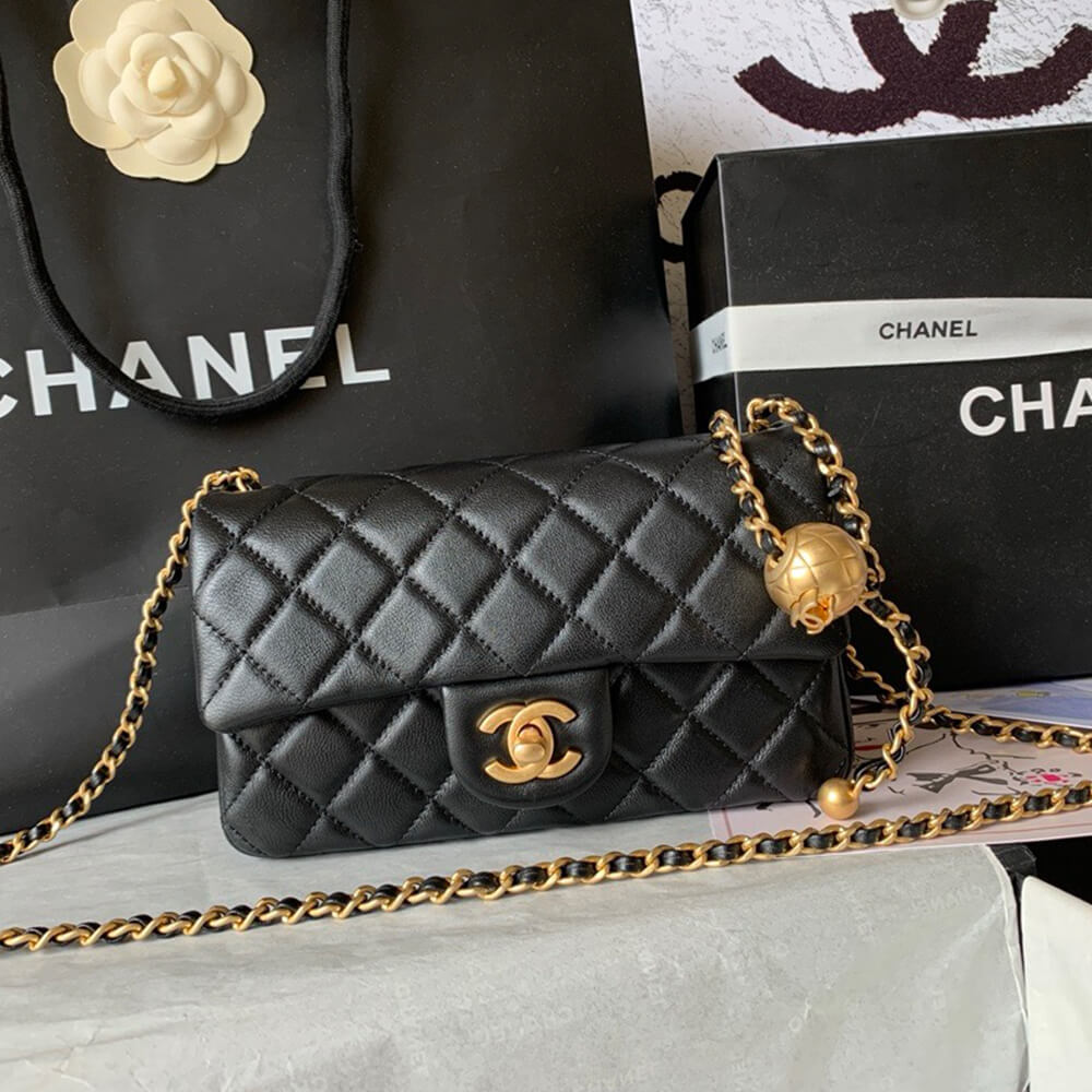 Ch**el Pearl Crush Mini Rectangular Flap(HIGH-END GRADE)