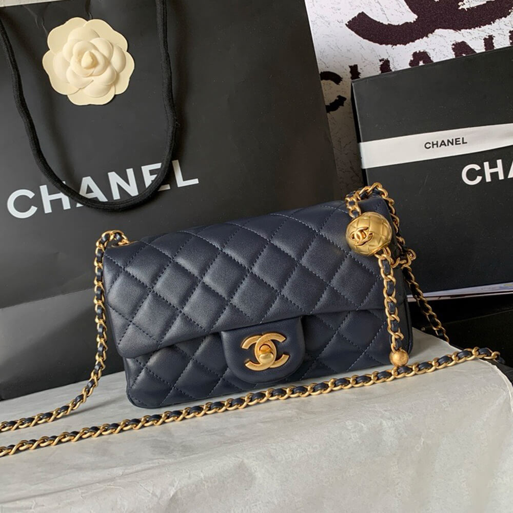 Ch**el Pearl Crush Mini Rectangular Flap(HIGH-END GRADE)
