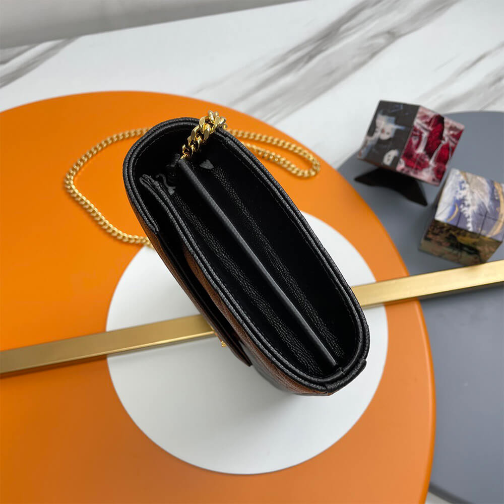 Y51 classic cassandre chain wallet in grain de poudre leather