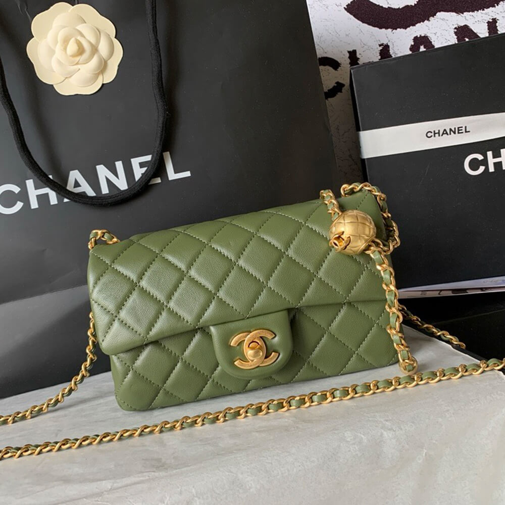 Ch**el Pearl Crush Mini Rectangular Flap(HIGH-END GRADE)