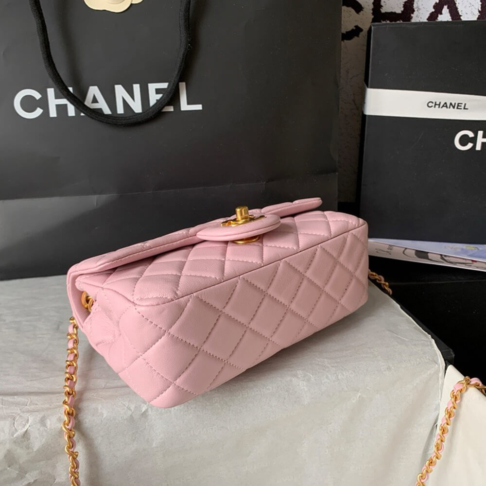 Ch**el Pearl Crush Mini Rectangular Flap(HIGH-END GRADE)