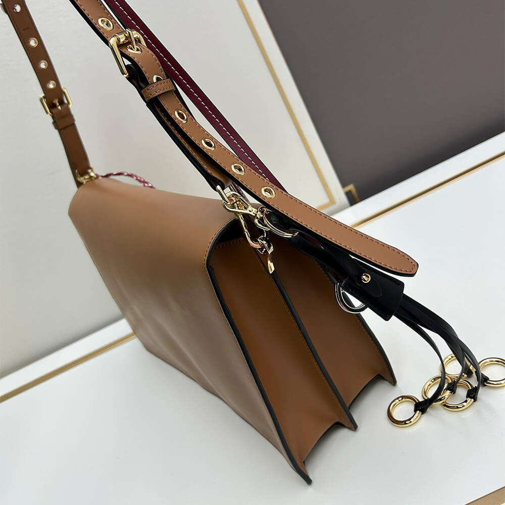 Pra*a Soft Sound large leather shoulder bag with charms(high-end grade)