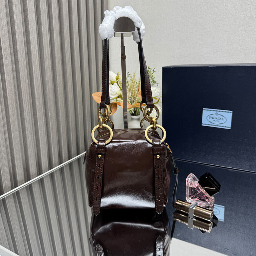 Pra*a Dangle leather top-handle mini-bag(HIGH-END GRADE)