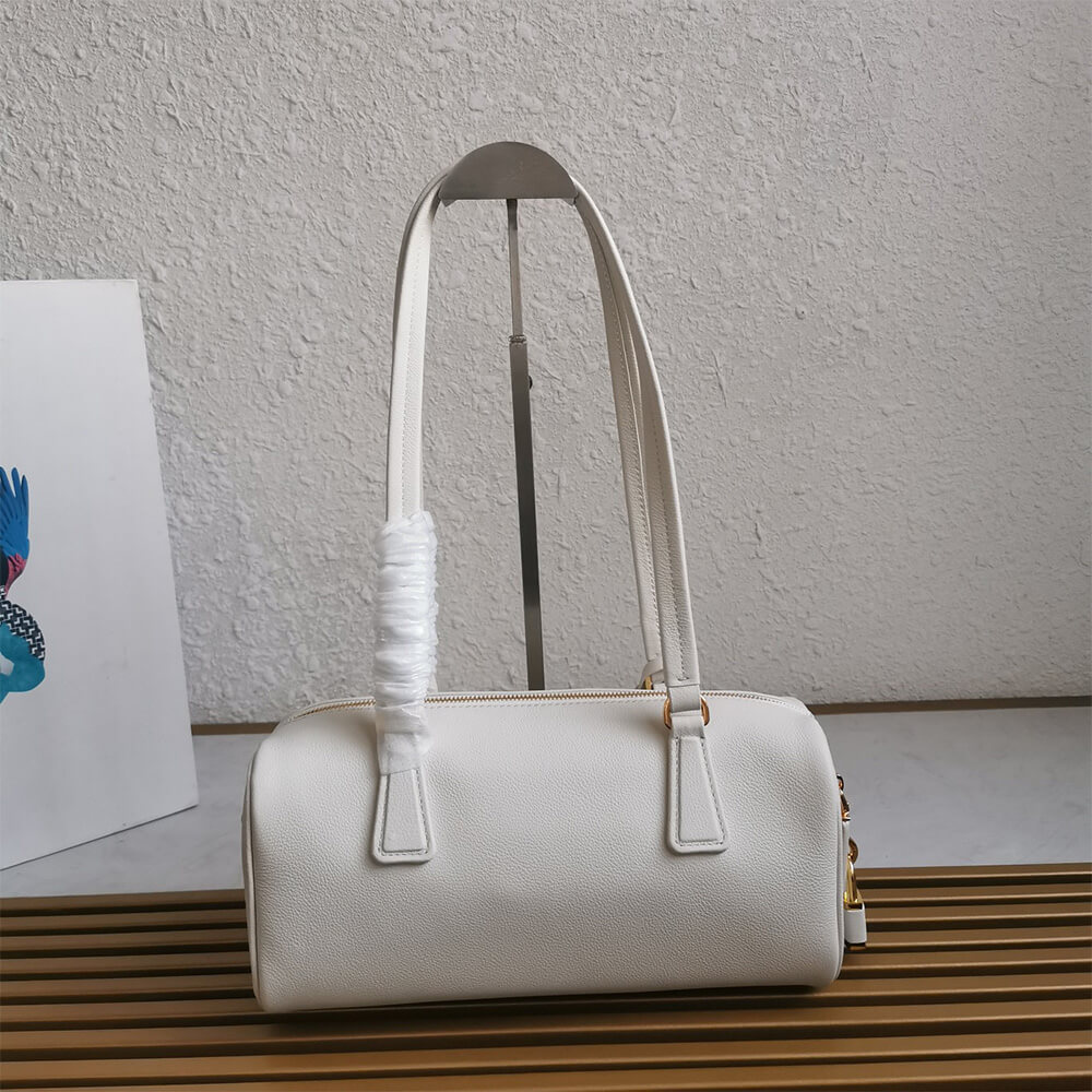 Pra*a Medium leather top-handle bag with padlock(high-end grade)