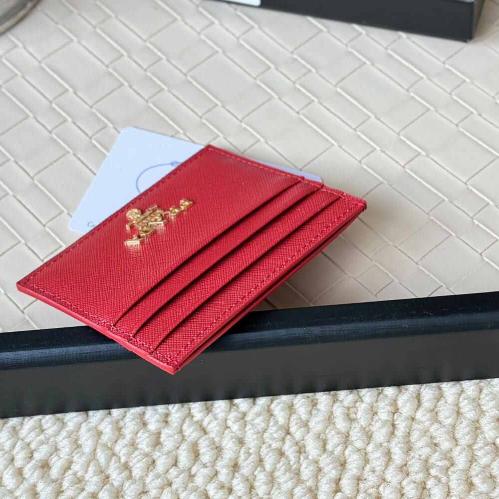 Pra*a Saffiano Leather Card Holder