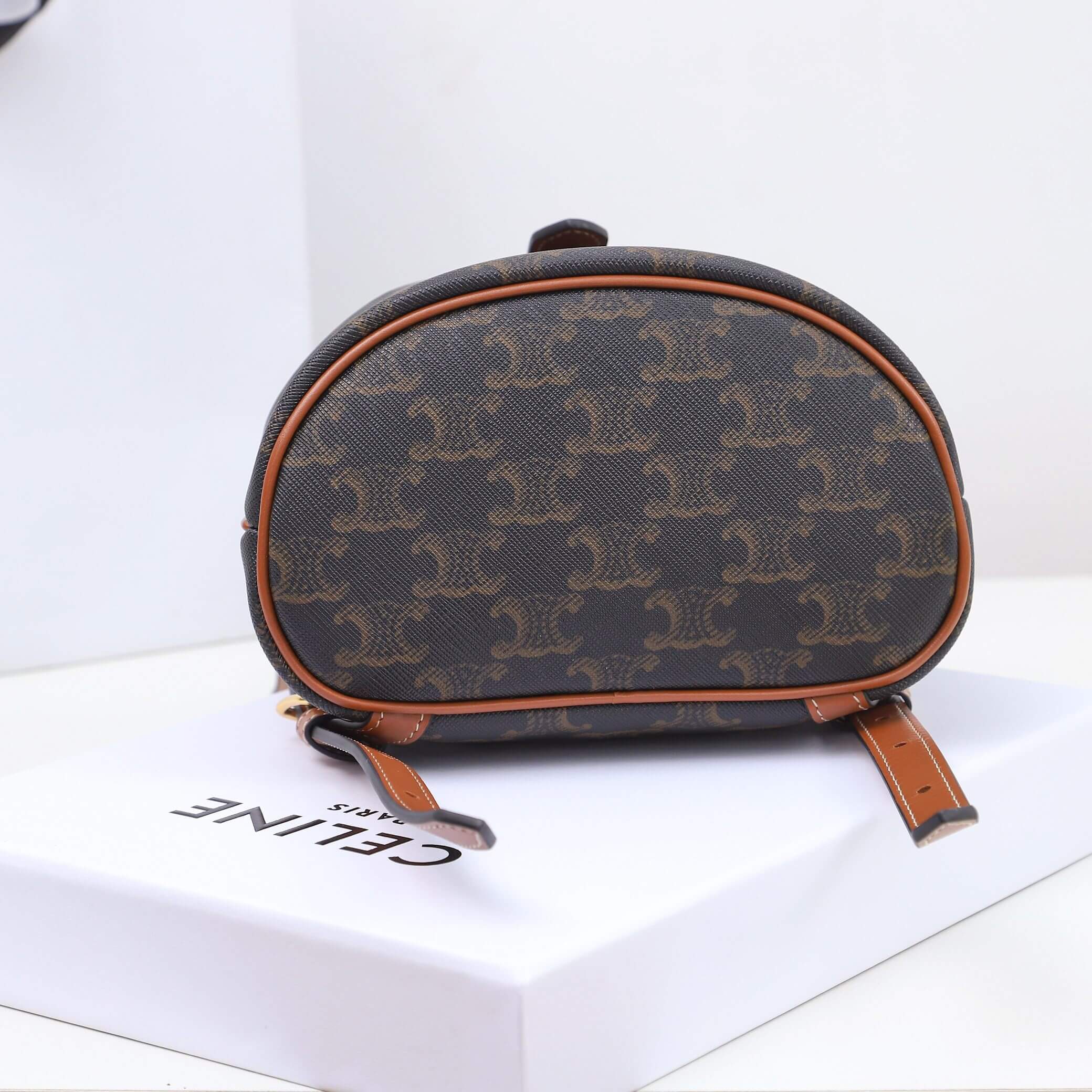 Ce1i*e FOLCO Logo Print Calfskin Mini Backpack