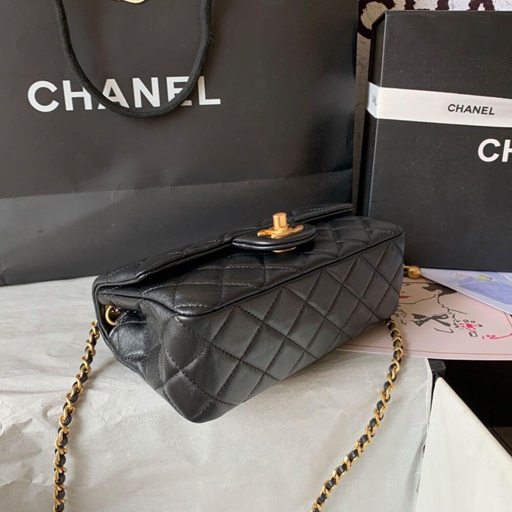 Ch**el Pearl Crush Mini Rectangular Flap(HIGH-END GRADE)