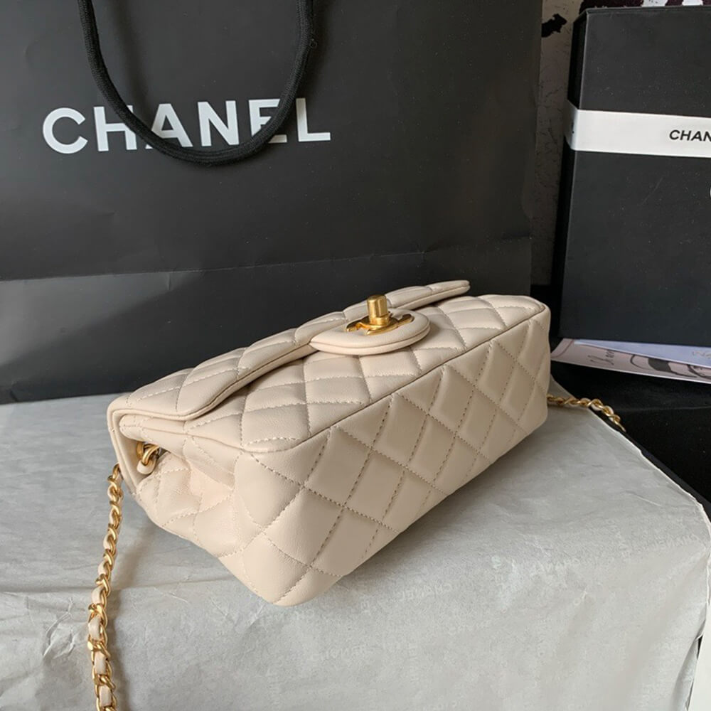 Ch**el Pearl Crush Mini Rectangular Flap（HIGH-END GRADE)