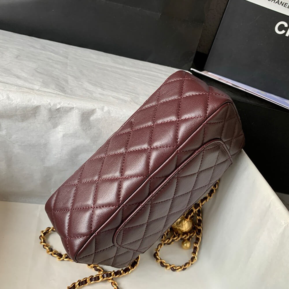 Ch**el Pearl Crush Mini Rectangular Flap(HIGH-END GRADE)