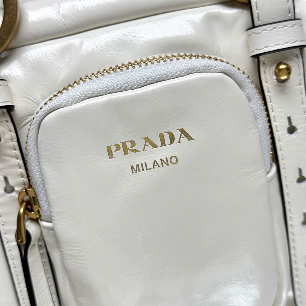 Pra*a Dangle medium leather top-handle bag(HIGH-END GRADE)